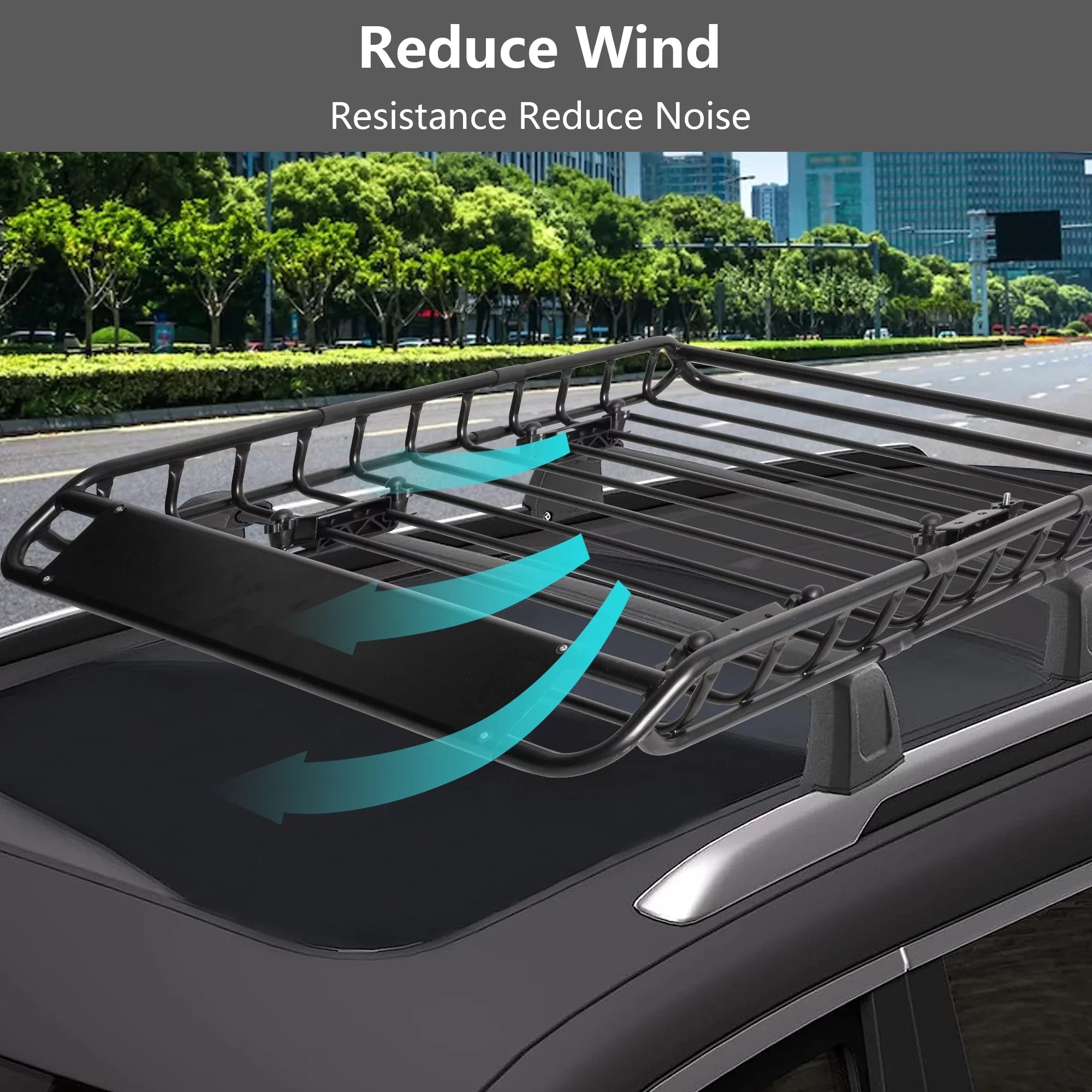 45"x 36"x4.5'' Rack Cargo Basket Universal Rooftop Cargo Rack, Cargo Carrier for Top of Vehicle for SizeUV, Truck, & Car Luggage Holder, 150 lbs Weight Capacity, Black