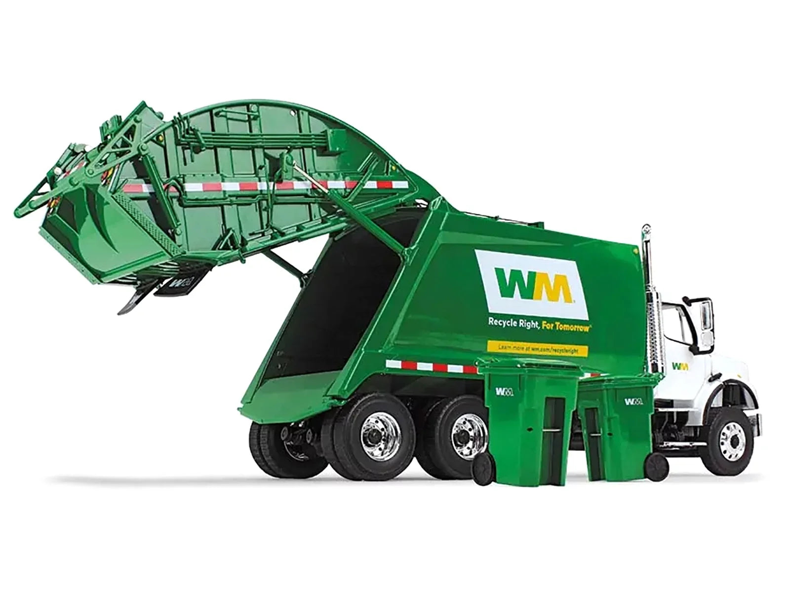 Freightliner M-2 with McNeilus Rear Loader Garbage Truck "Waste Management" with Garbage Bins 1/34 Diecast Model by First Gear