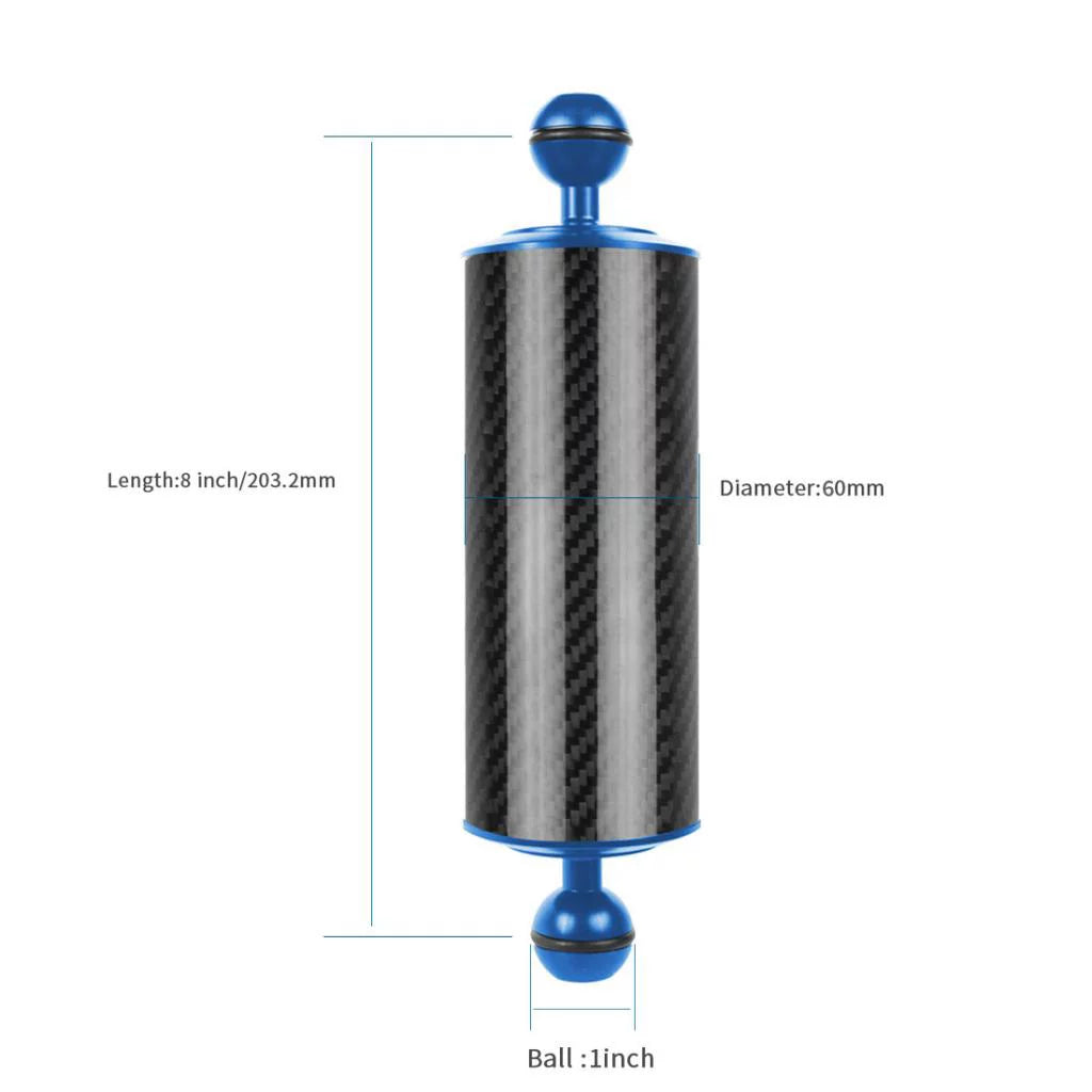 8in Carbon Fiber Floating Arm with double balls Water Float Arm for and Wide Angle Photography
