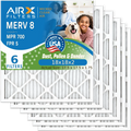 18x18x2 Air Filter MERV 8 Comparable to MPR 700 & FPR 5 Electrostatic Pleated Air Conditioner Filter 6 Pack HVAC AC Premium USizeA Made 18x18x2 Furnace Filters by AIRX FILTERSize WICKED CLEAN AIR.