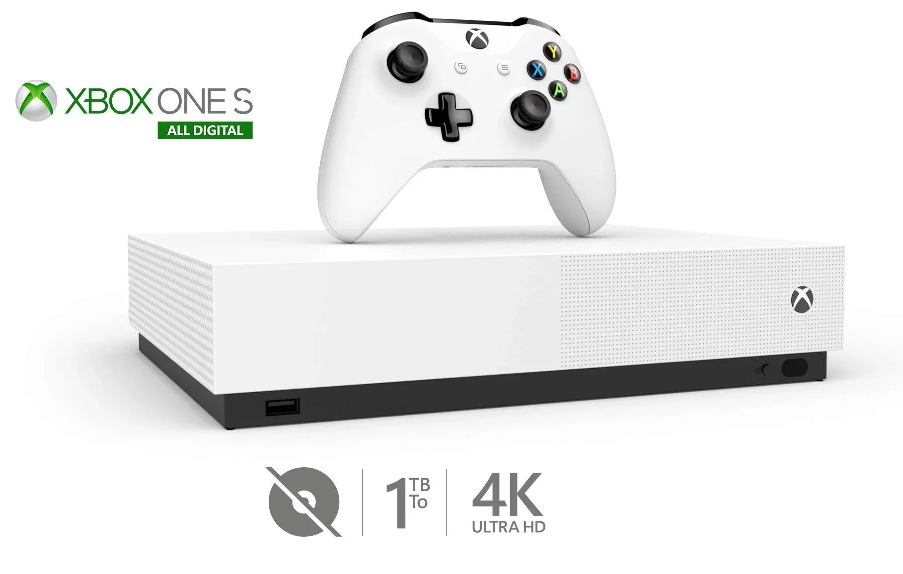 Restored Microsoft Xbox One Size 1TB AllDigital Edition Console with Xbox One Wireless Controller (Refurbished)