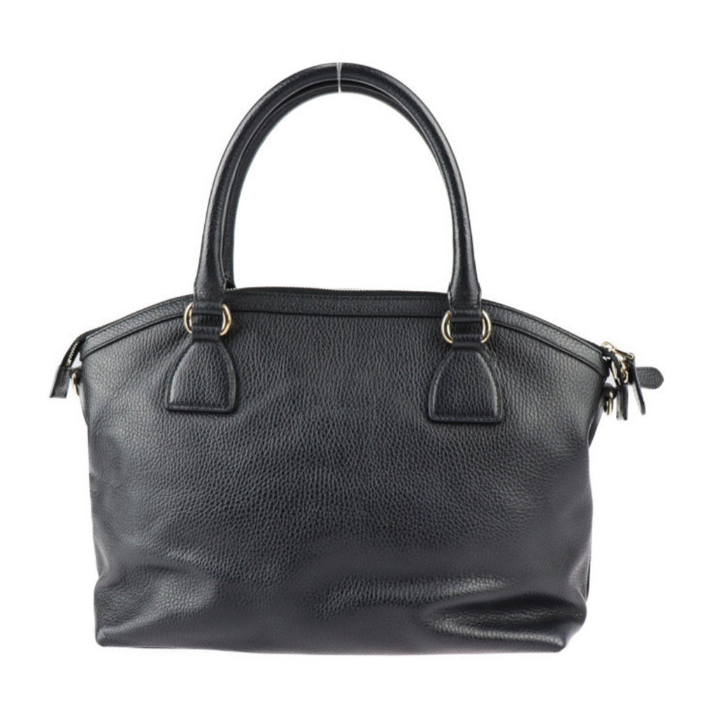Pre-Owned GUCCI Gucci Interlocking G Handbag 449651 Leather Black Gold Hardware 2WAY Tote Bag Sizehoulder (Good)