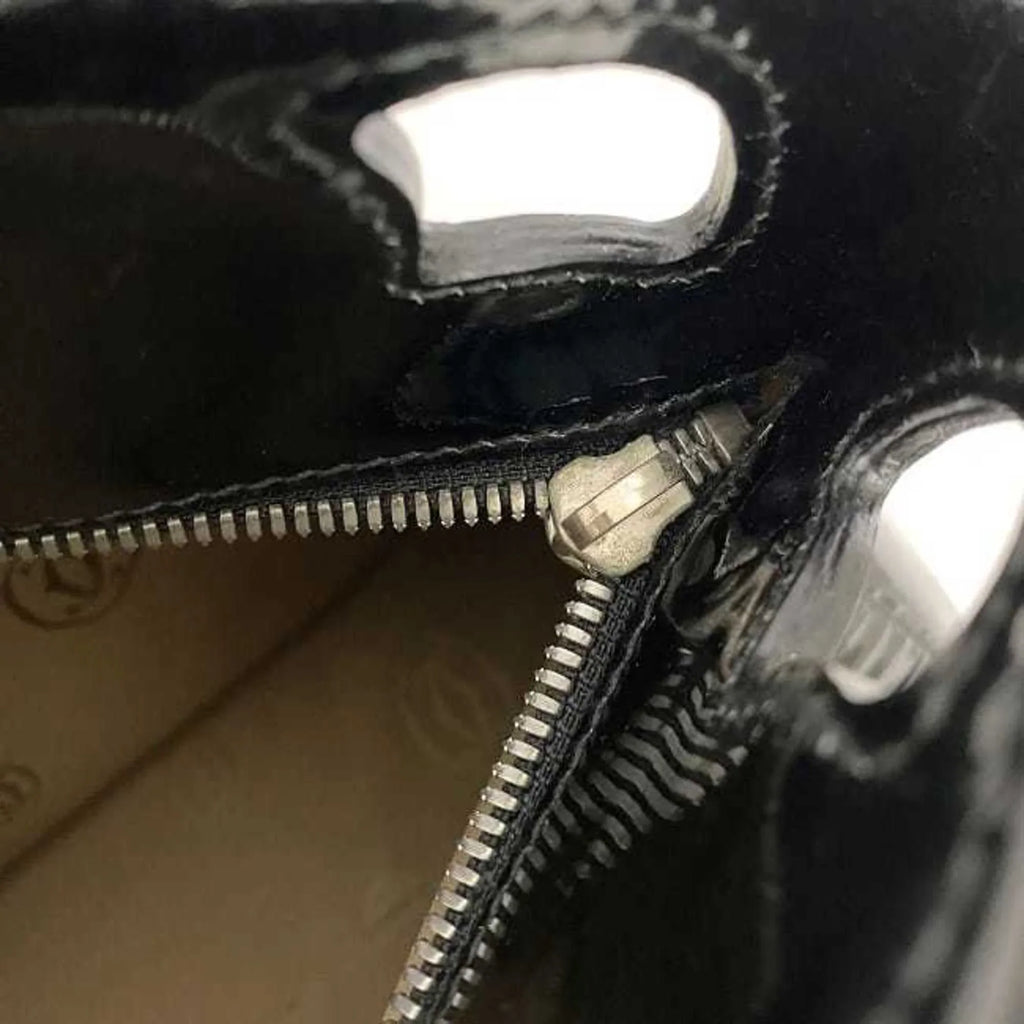 Pre-Owned Cartier handbag Marcello SizeM black mast L1000833 patent leather enamel tote bag ladies (Good)