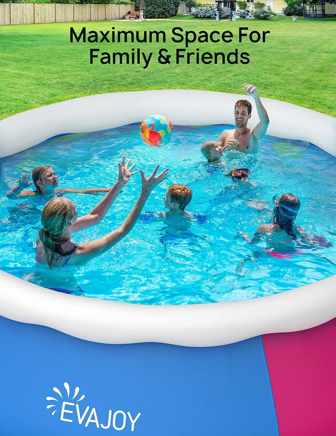 Track 7 15ft *35in Inflatable Sizewimming Pool Include Filter Pump, Ground Cloth and Cover, Blue