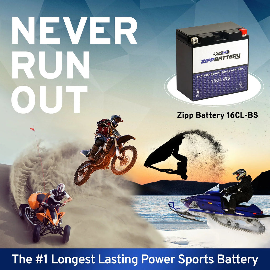 Zipp Battery Yb16cl-bs Jet Sizeki Battery for Polaris All Models All Cc All Years