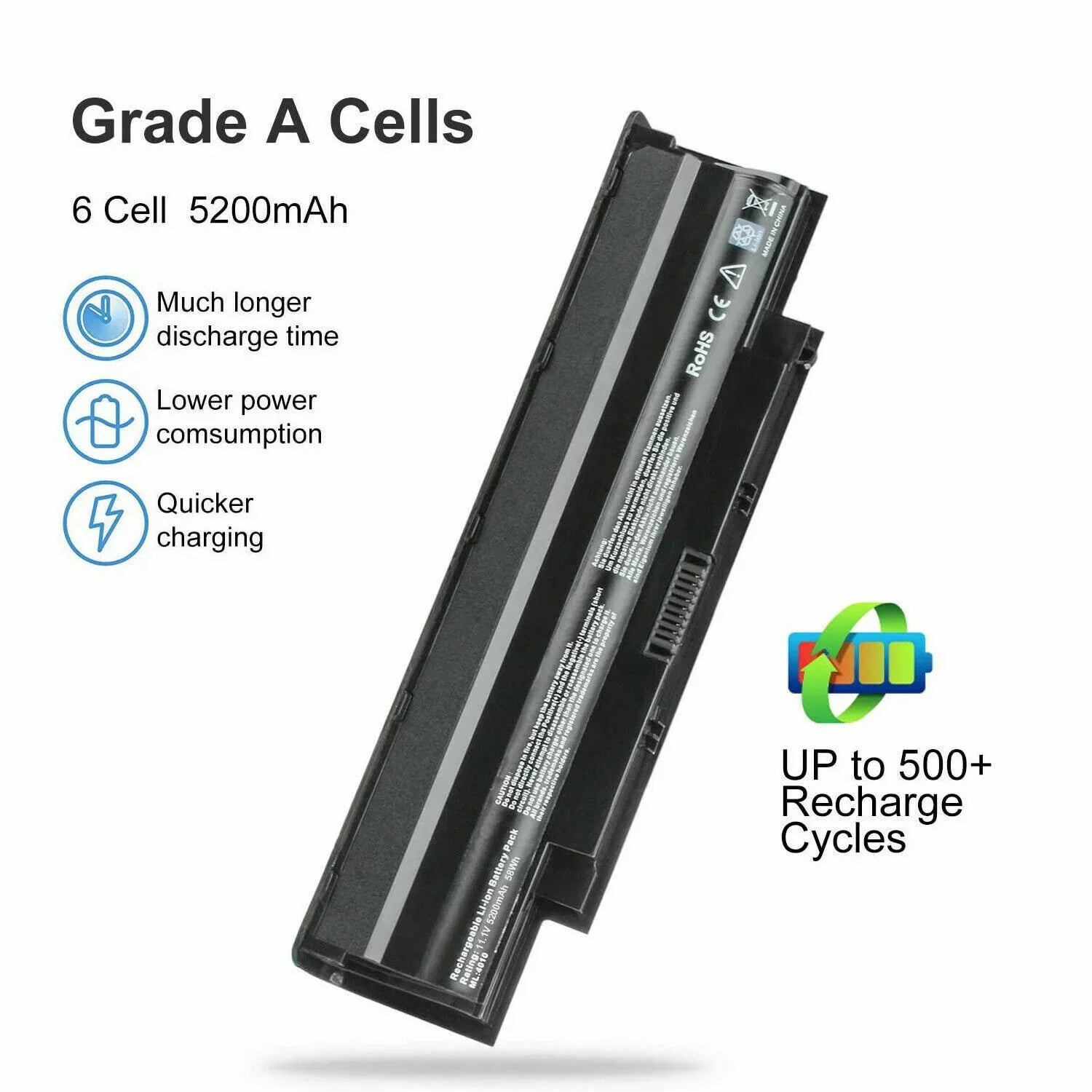 Battery For Dell Inspiron 15r 17r 14r 13r N5110 N5010 N4110 N4010 N7110 N3010