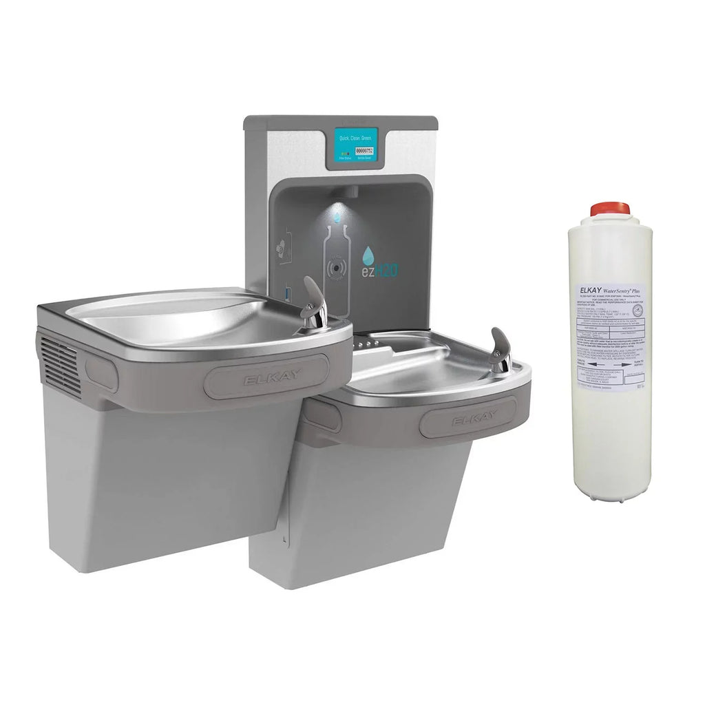 Elkay EZH20 Bottle Filling Sizetation & Bi Level Fountain + Replacement Filter