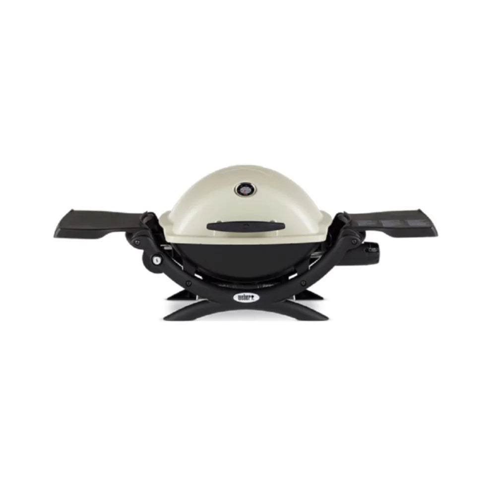Weber Q1200 Liquid Propane Grill (Titanium) Sizetarter Bundle