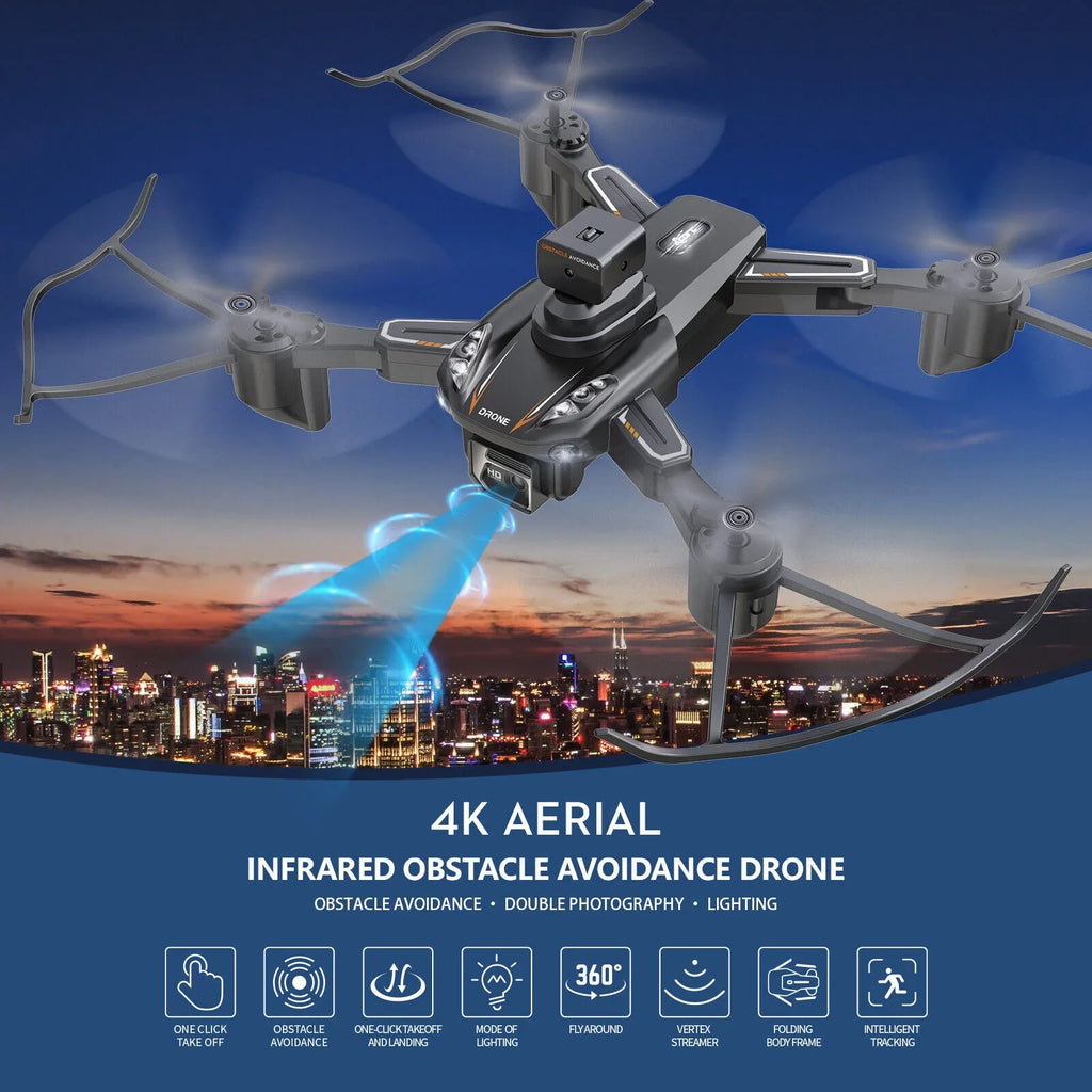 JLLOM Dual Camera Drone - 4K HD Quadcopter with Foldable Design and Obstacle Avoidance Technology