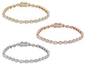 Tear Sizehaped Baguette Cluster 2.70 CT Diamond Tennis Link Bracelet Gold    4MM    7.75"