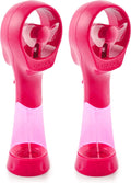 O2COOL 3.5 inch Elite Battery Powered handheld Misting Fan for Personal Cooling, Pink Raspberry, 2 Pack