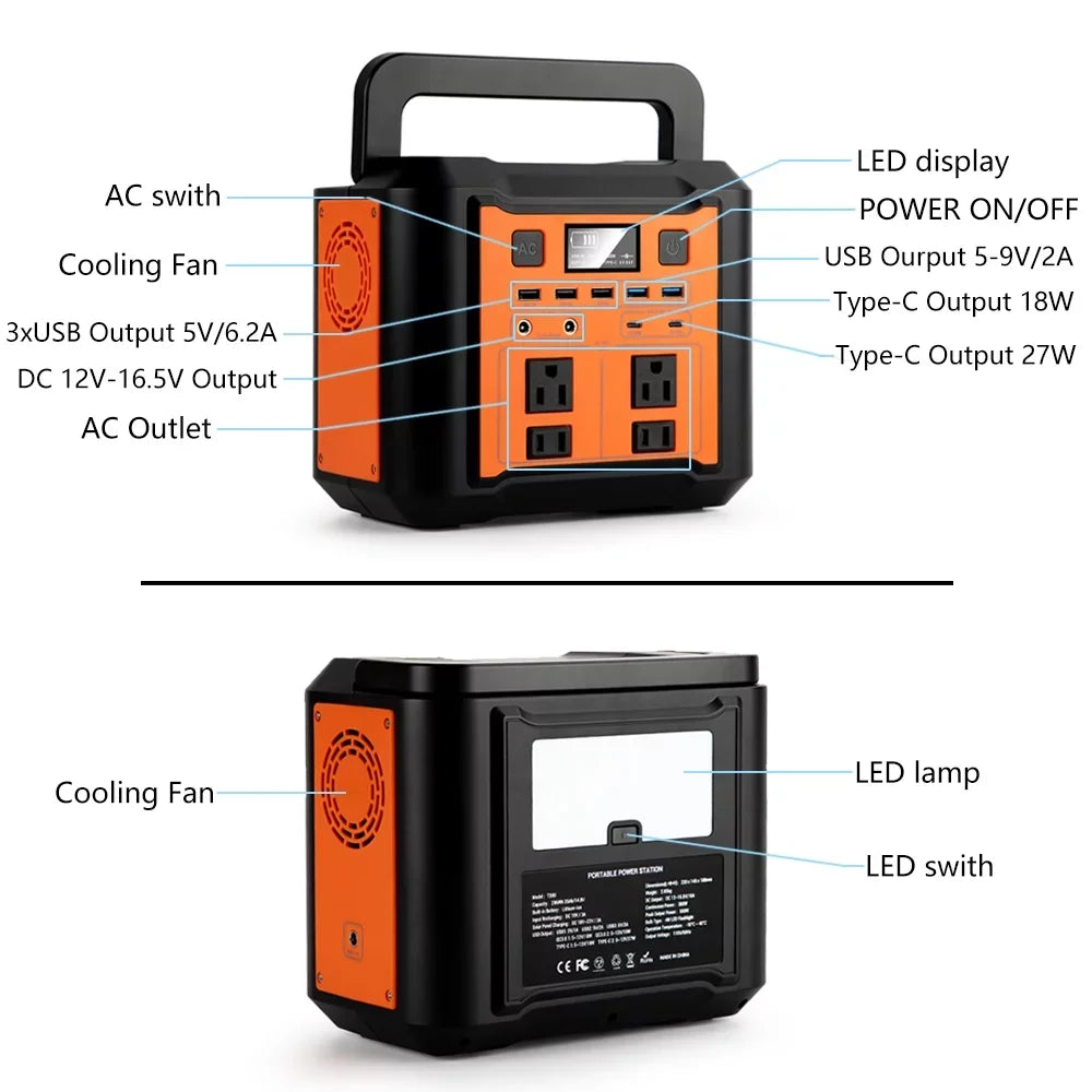 300W Portable Sizeolar Generator Power Sizetation 296WH 80AH Lithium Battery
