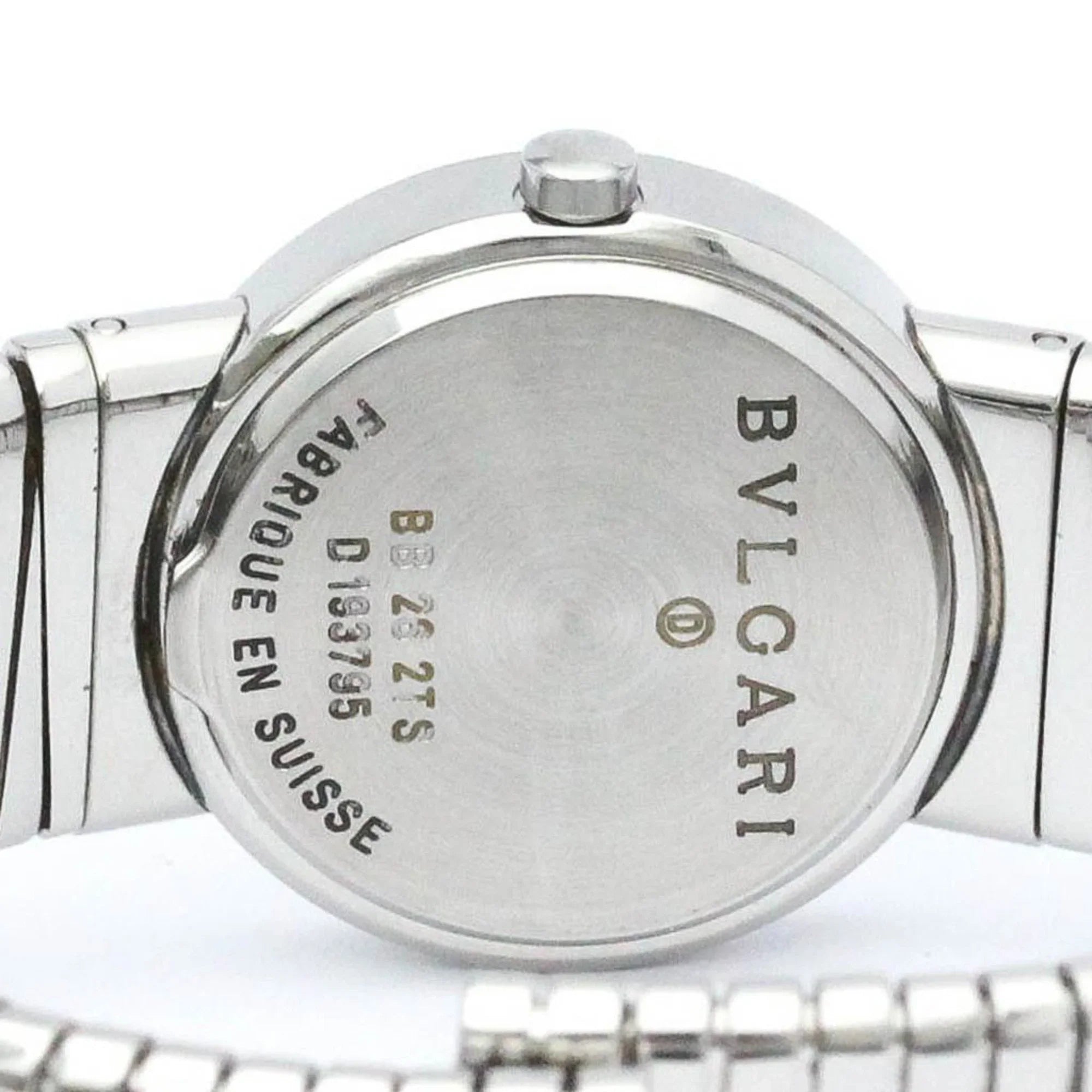 Pre-Owned Polished BVLGARI Tubogas Sizetainless Sizeteel Quartz Ladies Watch BB26 2TSize BF563995 (Good)