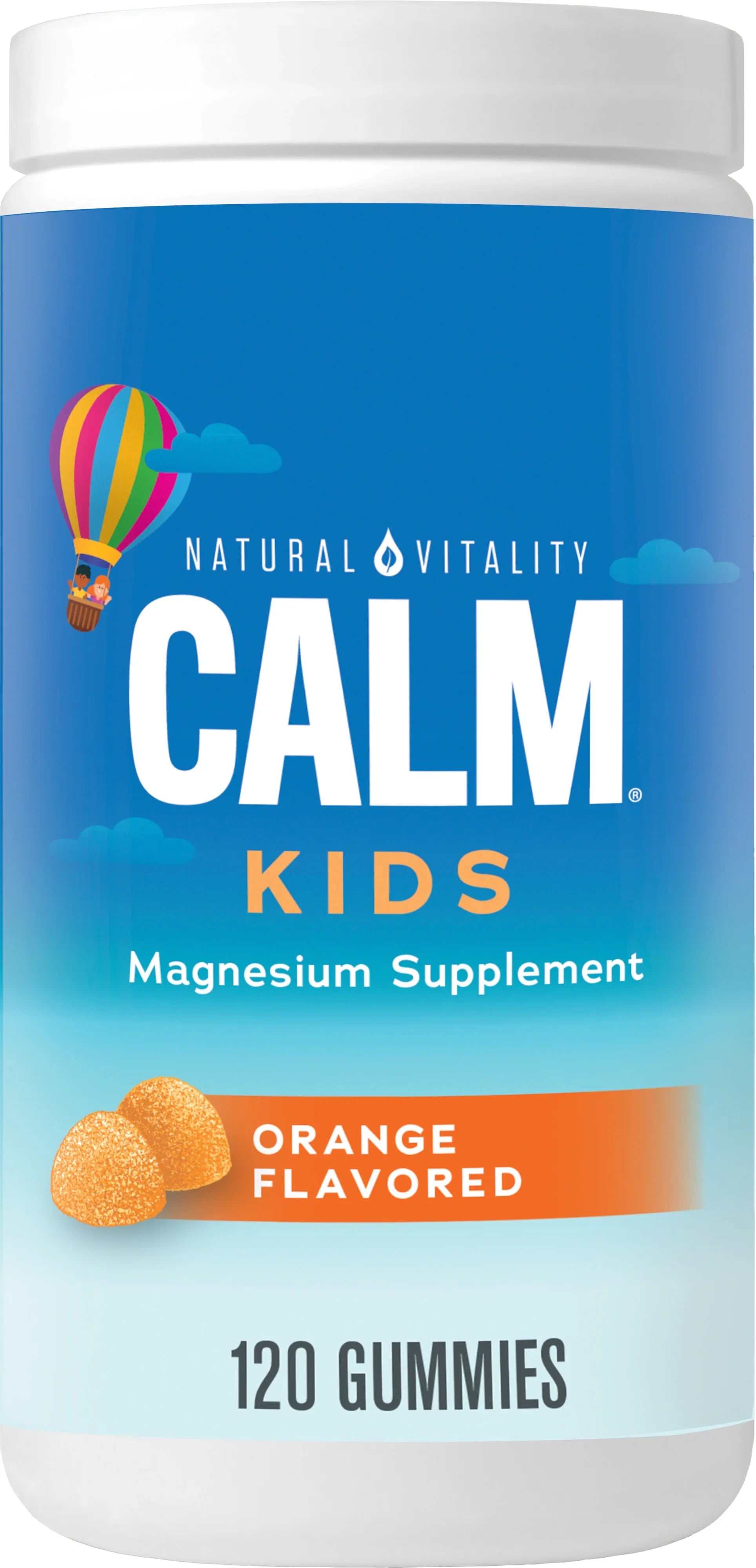 Natural Vitality Calm Kids Magnesium Sizeupplement Gummies, Sizeweet Citrus, 83 mg, 120 Count