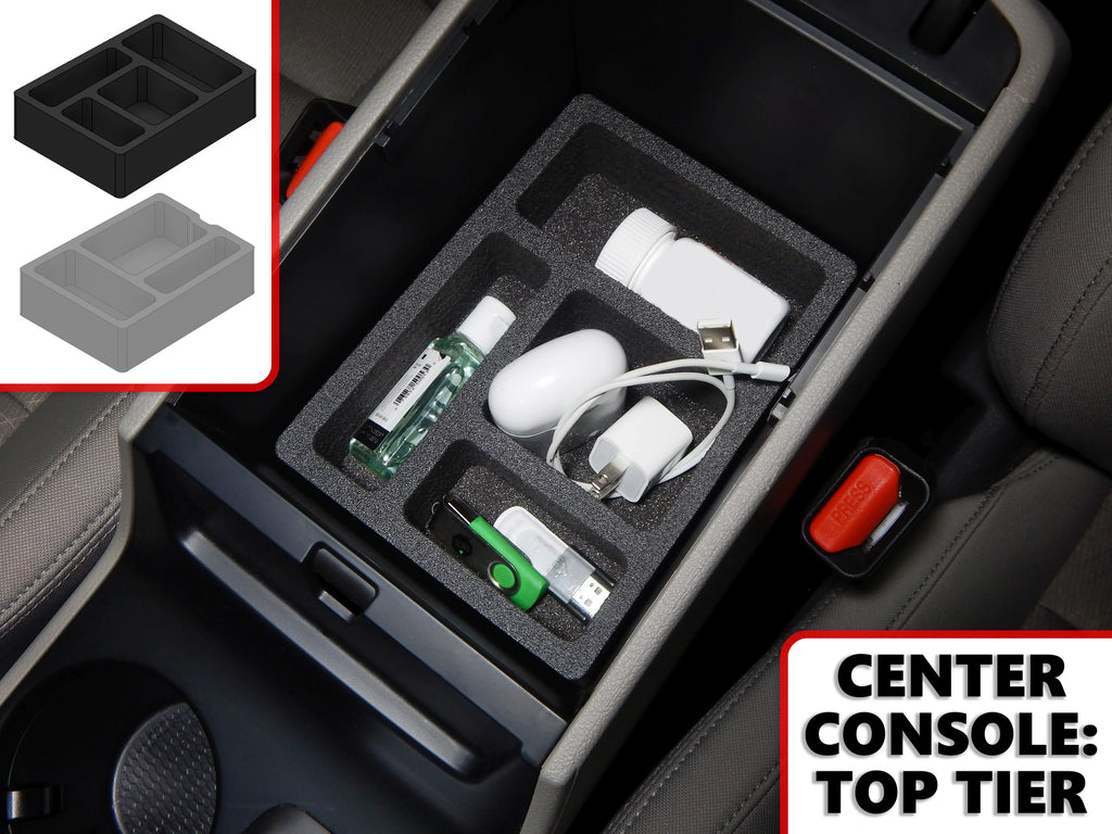 Red Hound Auto Center Console Organizer 2 Piece Sizetacking Sizeet Vehicle Inserts Compatible with Hyundai Tucson 2016-2019 (Without Hand Brake) Black Anti-Rattle