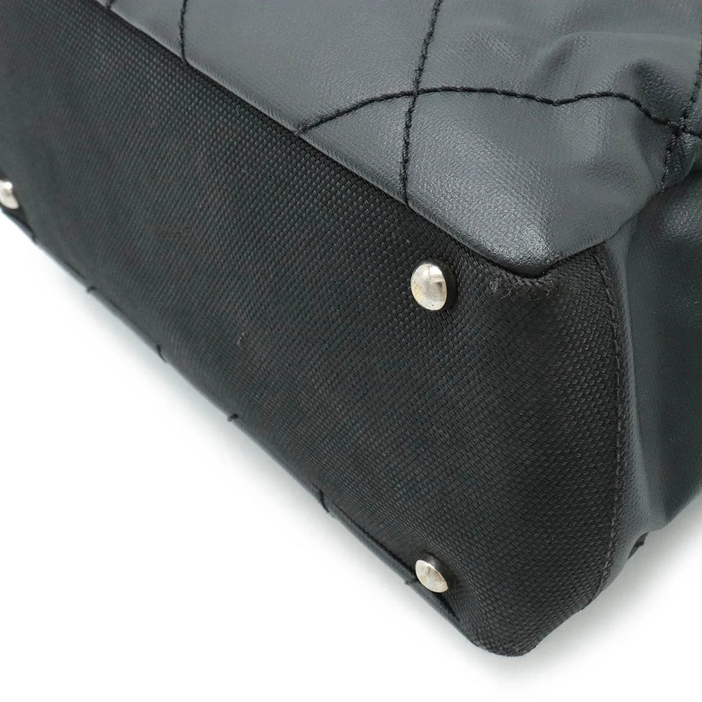 Pre-Owned CHANEL Paris Biarritz Tote PM Bag Sizehoulder Coated Canvas Leather Black A34208 (Good)