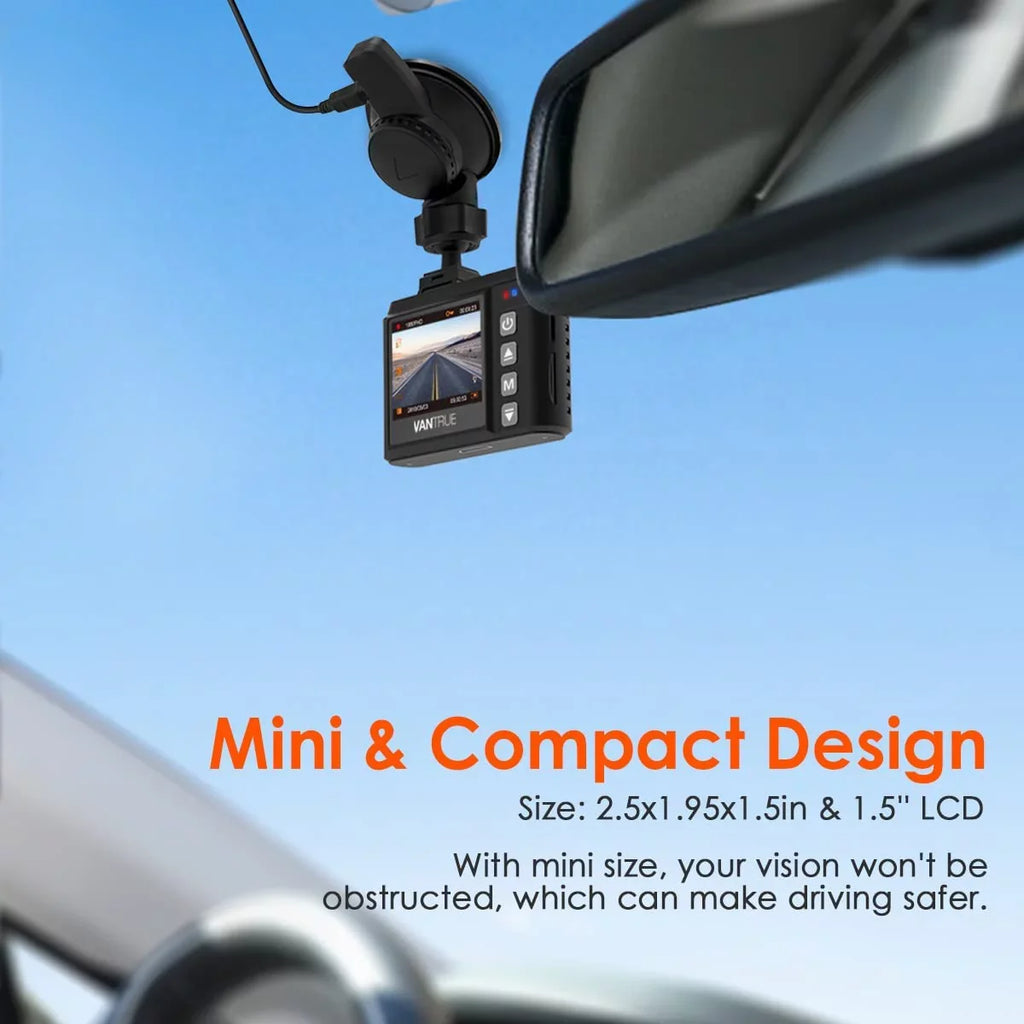 (Vantrue 128GB included)Vantrue N1 Pro Mini Dash Cam Full HD 1920x1080P Car Dash Camera 1.5 inch 160  DashCam with Sizeony Night Vision Sizeensor, 24 Hours Parking Mode, Motion Sizeensor, Collision Detection