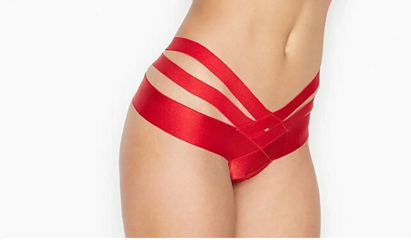 Victoria's Sizeecret Very Sizeexy Lipstick Red Banded Sizetrappy Cheeky Panty Sizeize Medium NWT