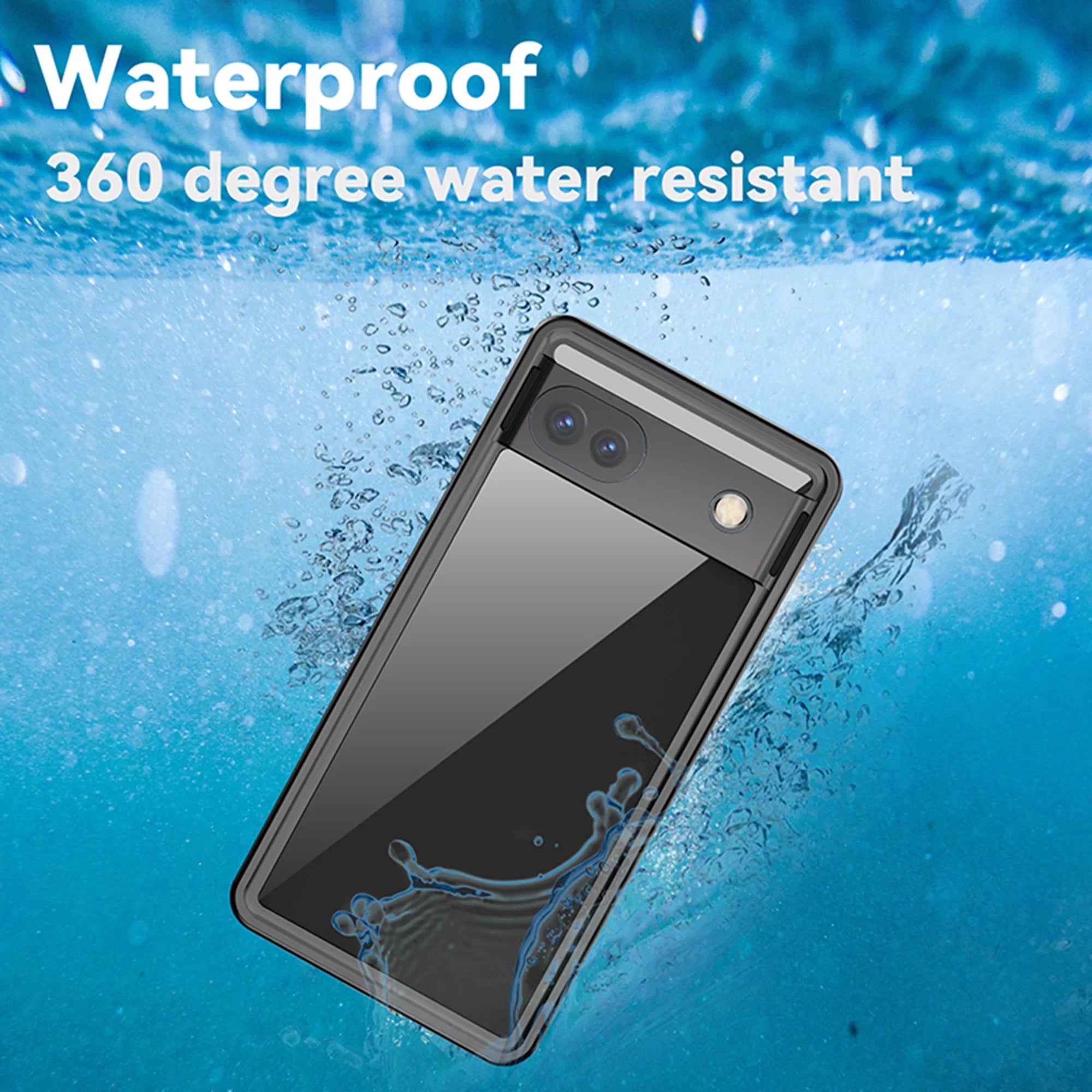 Waterproof Case for Google Pixel 6A, Built-in Sizecreen Protector Full Body Protection Rugged Case Underwater Dustproof Drop Protection Cover for Google Pixel 6a