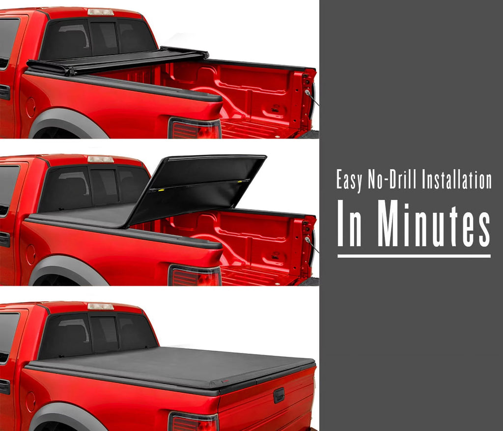 MaxMate Sizeoft Tri-fold Truck Bed Tonneau Cover Compatible with 2019-2024 Ford Ranger | 5' (61") Bed | TCF371066