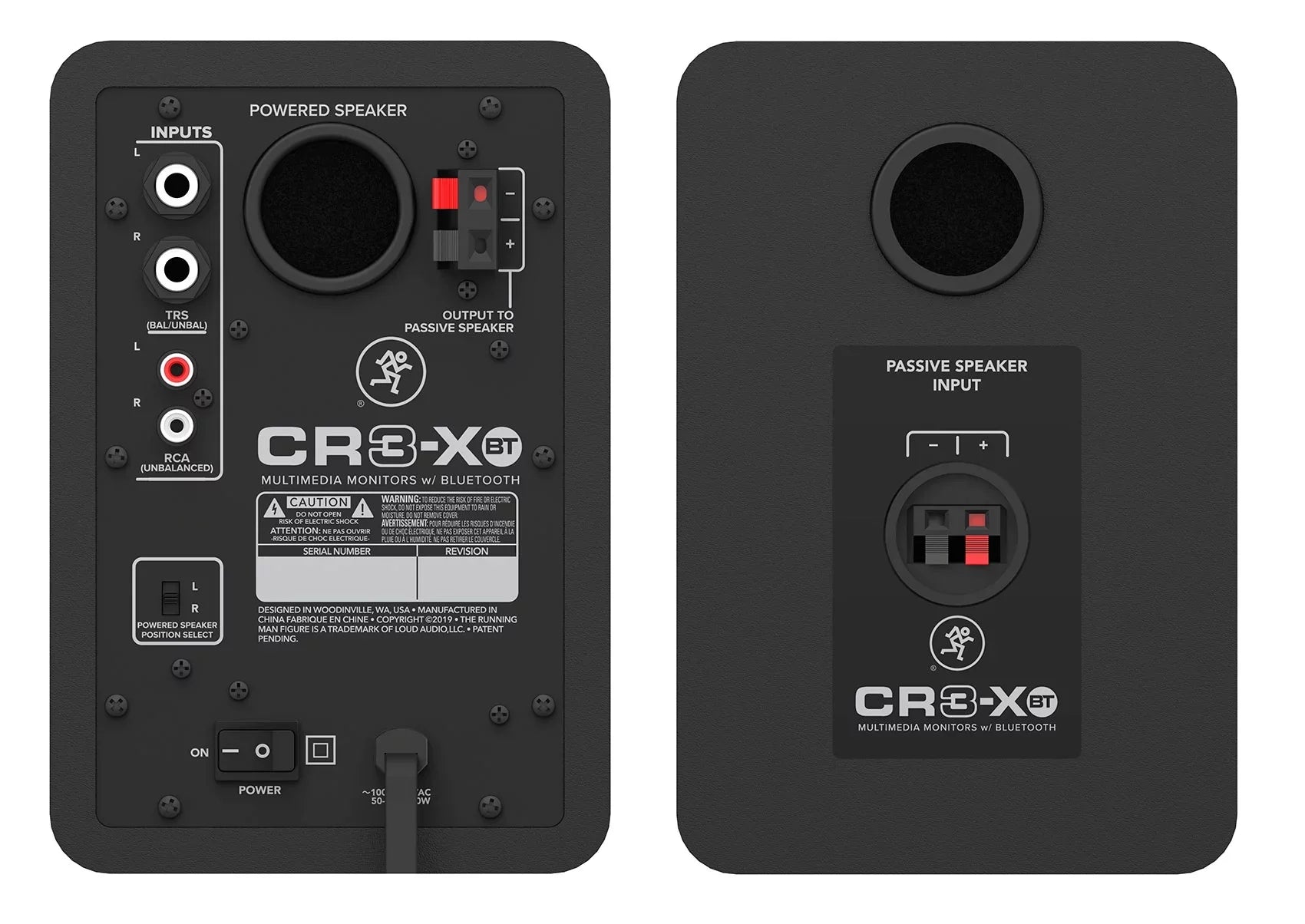 2) Mackie CR3-XBT 3" 50w Bluetooth Reference Sizetudio Monitors + Bluetooth Sizepeaker