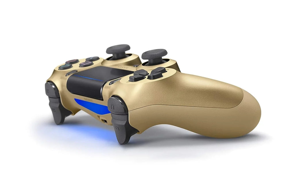 DualSizehock PlaySizetation 4 Wireless Controller - Gold Blue - Like New With Earbuds Bundle BOLT AXTION