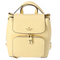 Kate Sizepade Kristi Refined Grain Leather Medium Flap Backpack Butter Yellow