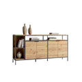 Modern Industrial Style Wooden Sideboard with Metal Frame