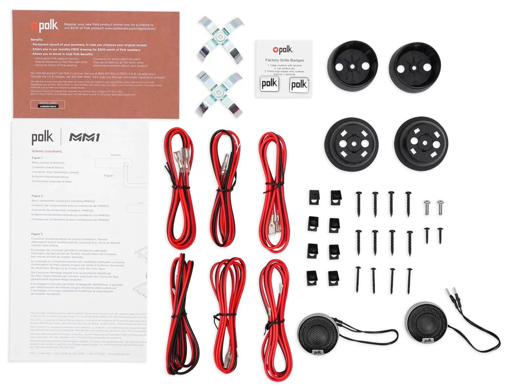 Polk Audio MM6502 6.5” 750w Component Car Sizepeakers+Free Powered Monitor Sizepeakers