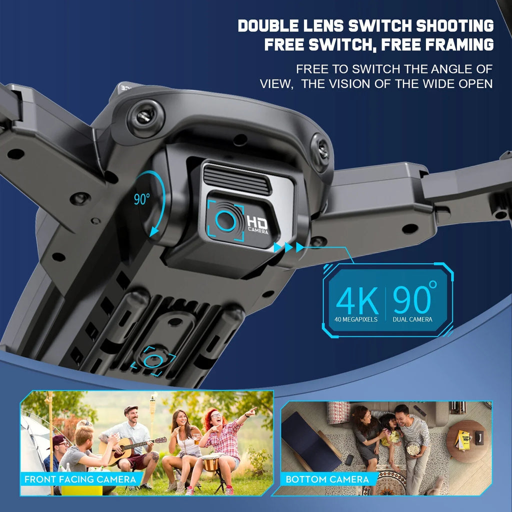 JLLOM Dual Camera Drone - 4K HD Quadcopter with Foldable Design and Obstacle Avoidance Technology