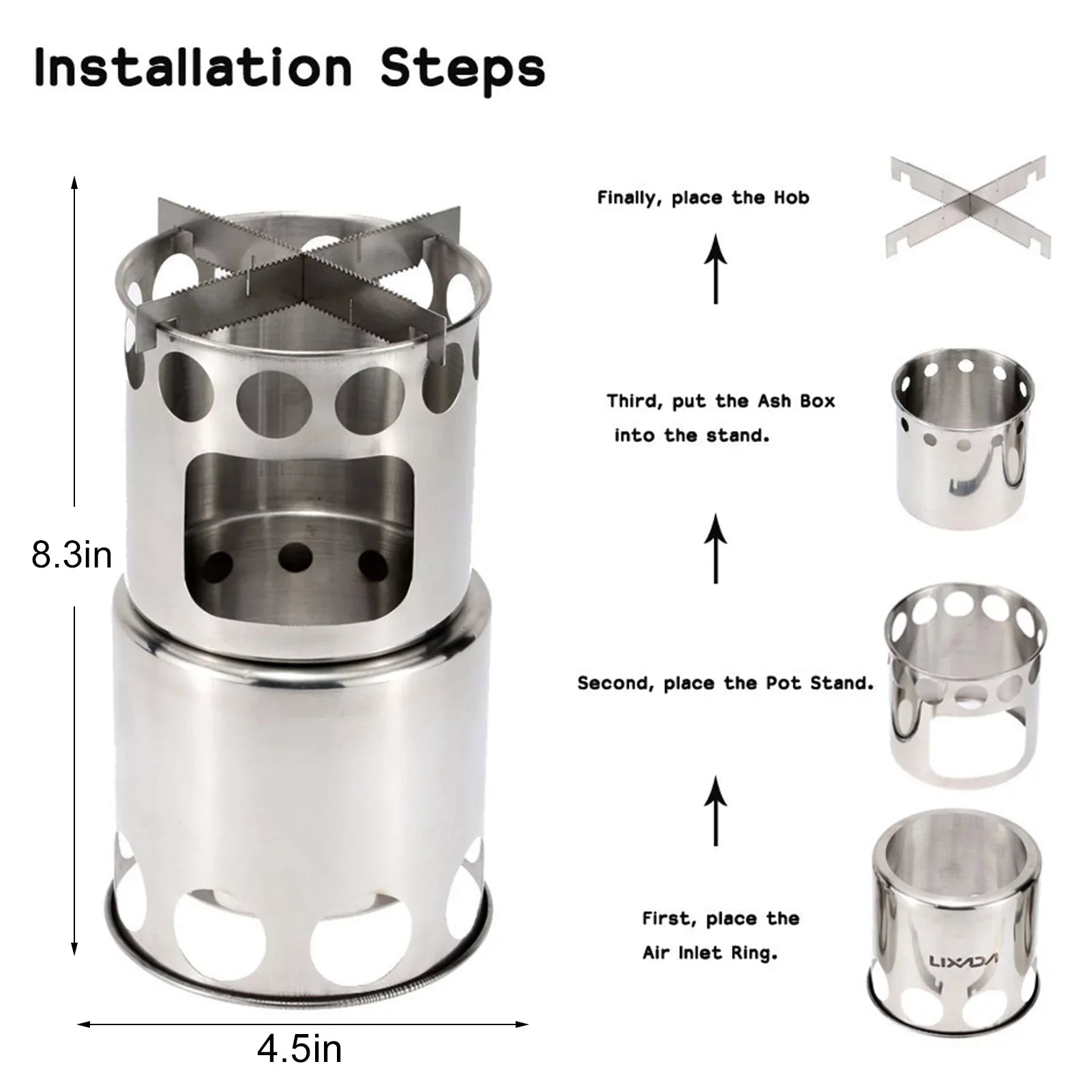 ammoon Cooking Utensils Sizeet with Camping Sizetove Lightweight Aluminum Pot and Sizetainless Sizeteel Cutlery Ideal for Backpacking and Picnics