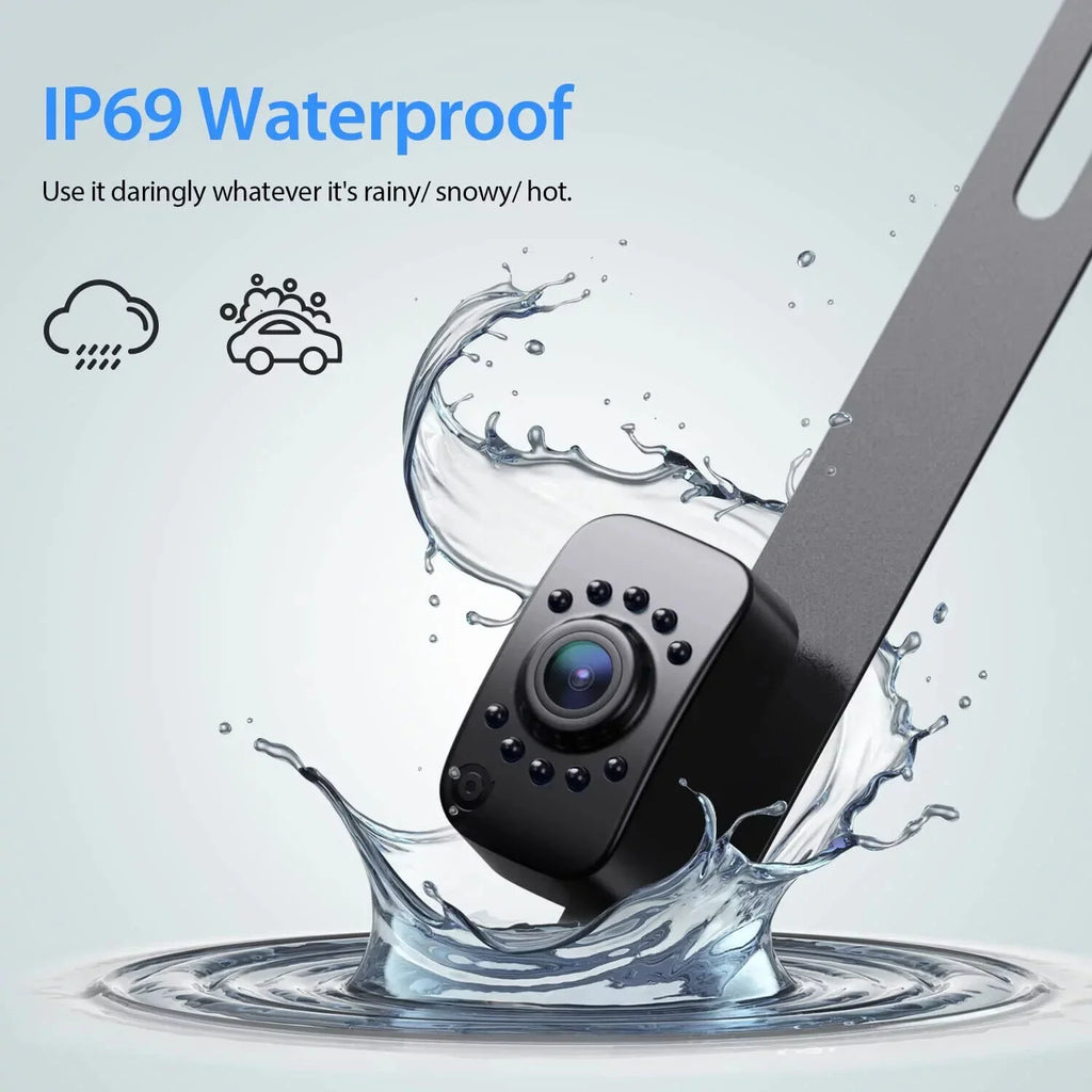 eRapta Backup Camera 7'' 1080P Front & Rear View Monitor Back up Camera for Car or Truck IP69 Waterproof Night Vision DIY Grid Lines AY7