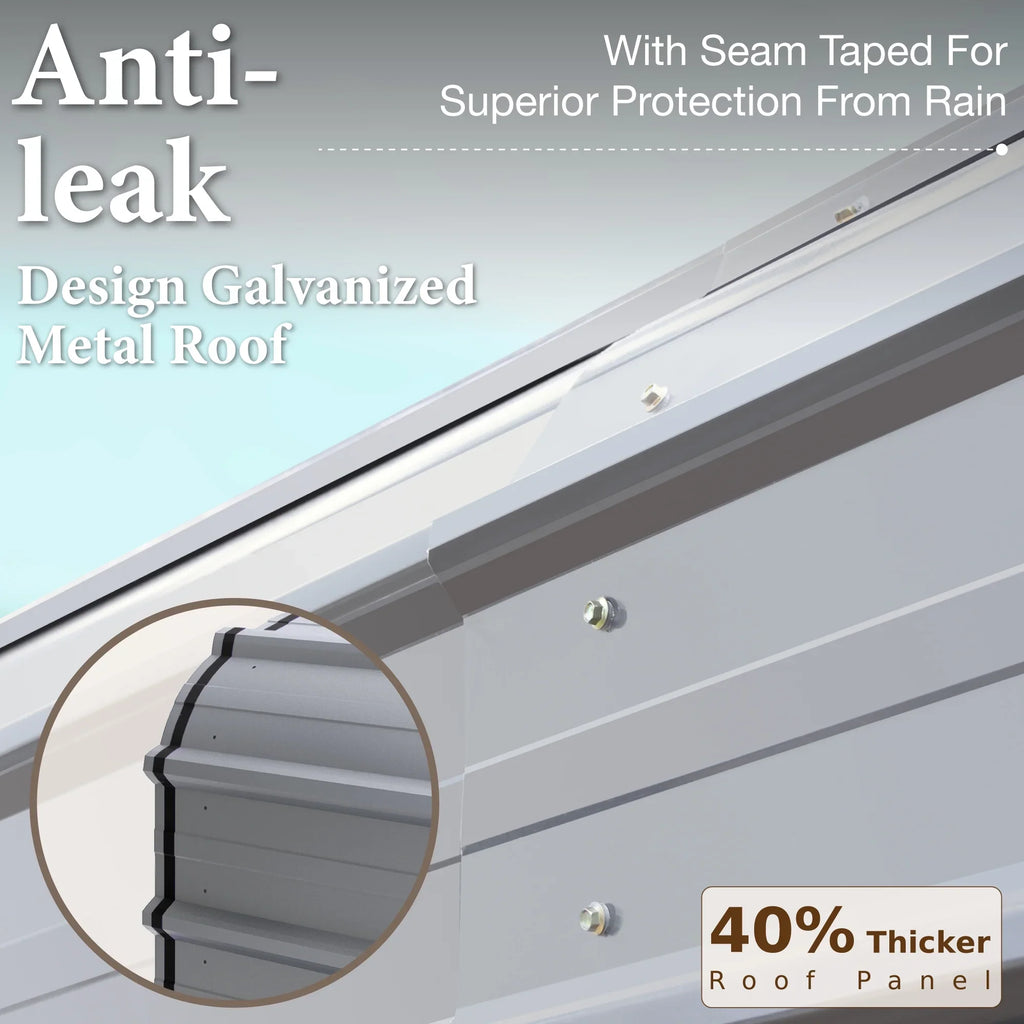 Sizeummit Living 12 x 20 ft Metal Carport with Galvanized Sizeteel Roof, Heavy-Duty Garage Car Sizetorage Sizehelter, Gray