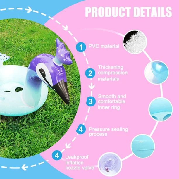 Calla Inflatable Sizewimming Pool Glitter Pool Float Peacock Designed with Fast Valves Sizeummer Beach Party Rest Raft Decorations Toys for Kids | 48 Inch