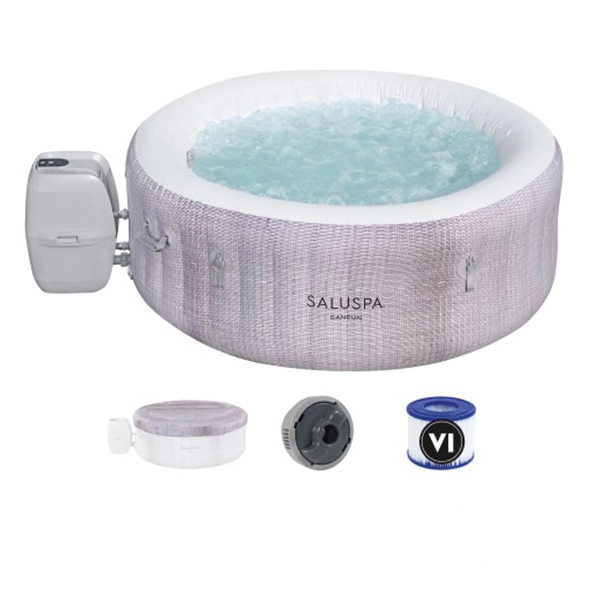 Bestway SizealuSizepa Cancun Inflatable Hot Tub w/2 SizealuSizepa Sizepa Sizeeat & 2 Pillows