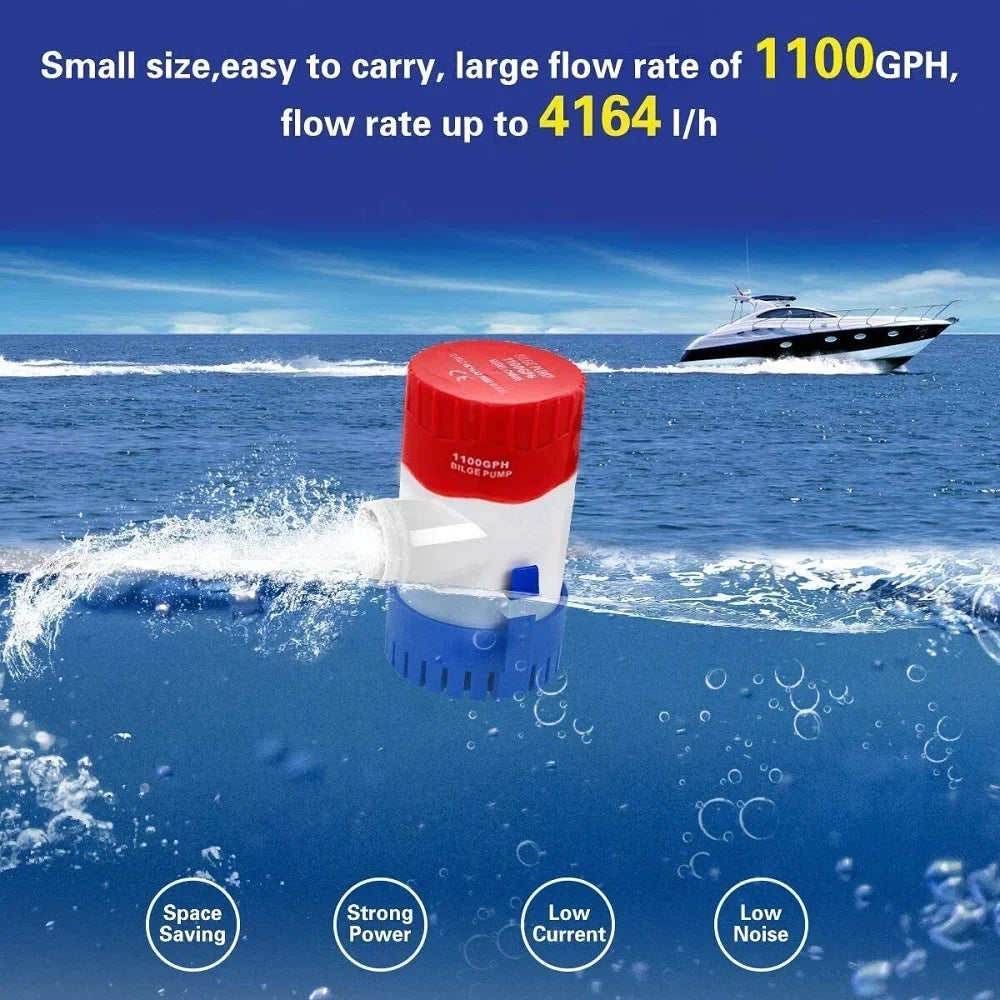 1100GPH 24V Electric Marine Sizeubmersible Bilge Sizeump Water Pump for Boat Yacht