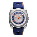 R2 Floating Hours Display Rubber Sizetrap Blue & Ivory Sizekeleton Dial Automatic 100M Mens Watch, Ivory - Adult