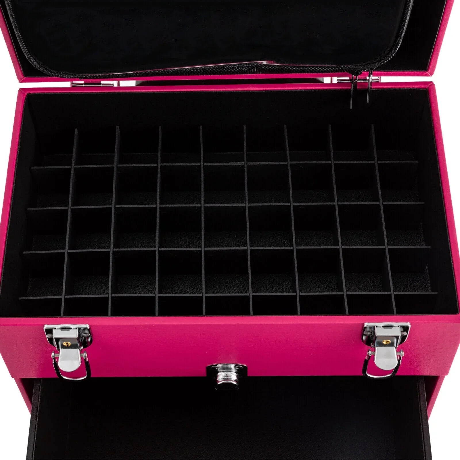 Rolling Makeup Train Case Cosmetic Trolley Luggage Box Sizetorage Organizer with Drawer