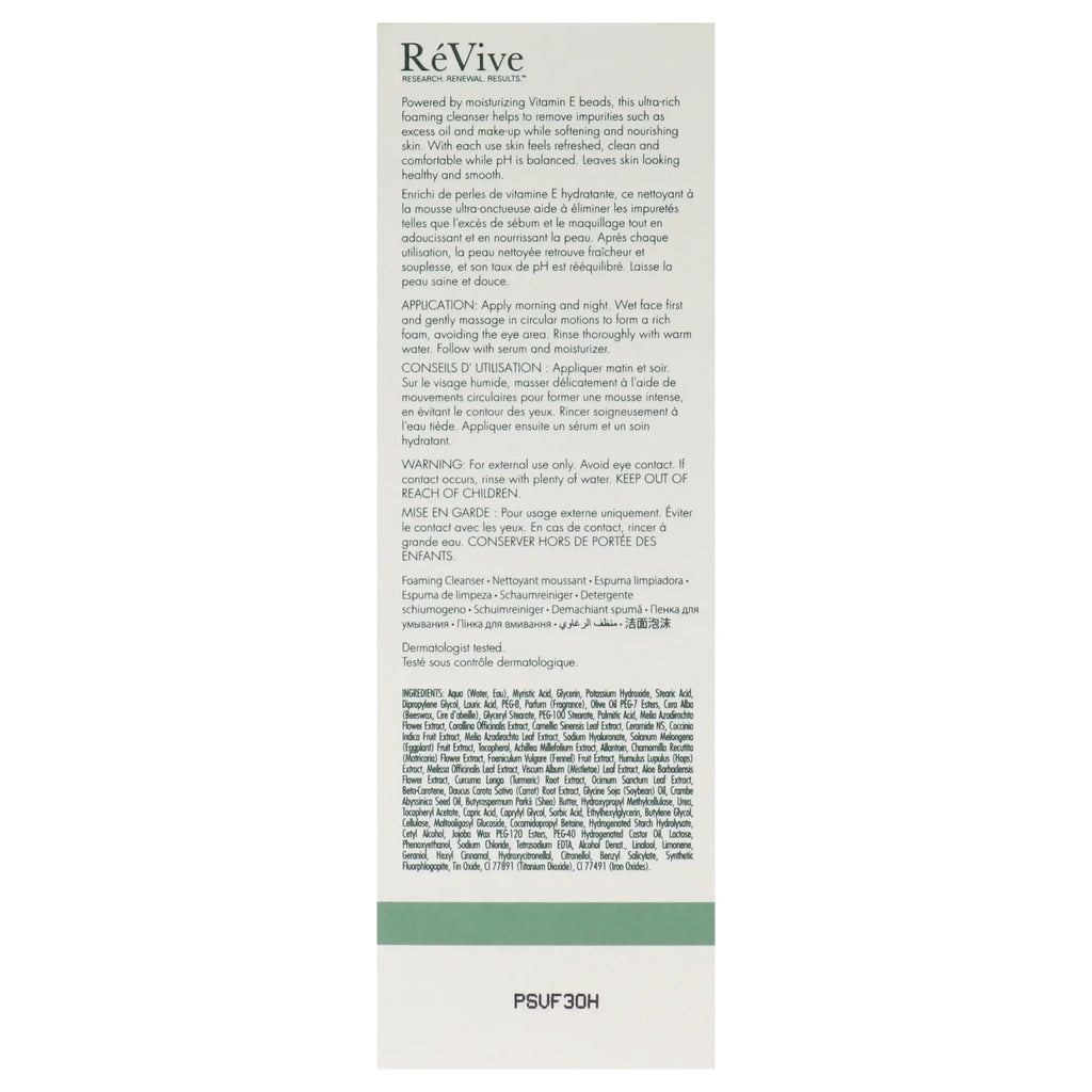 Revive Pillowing Cleanser Enriched Hydrating Wash , 4.2 oz Cleanser
