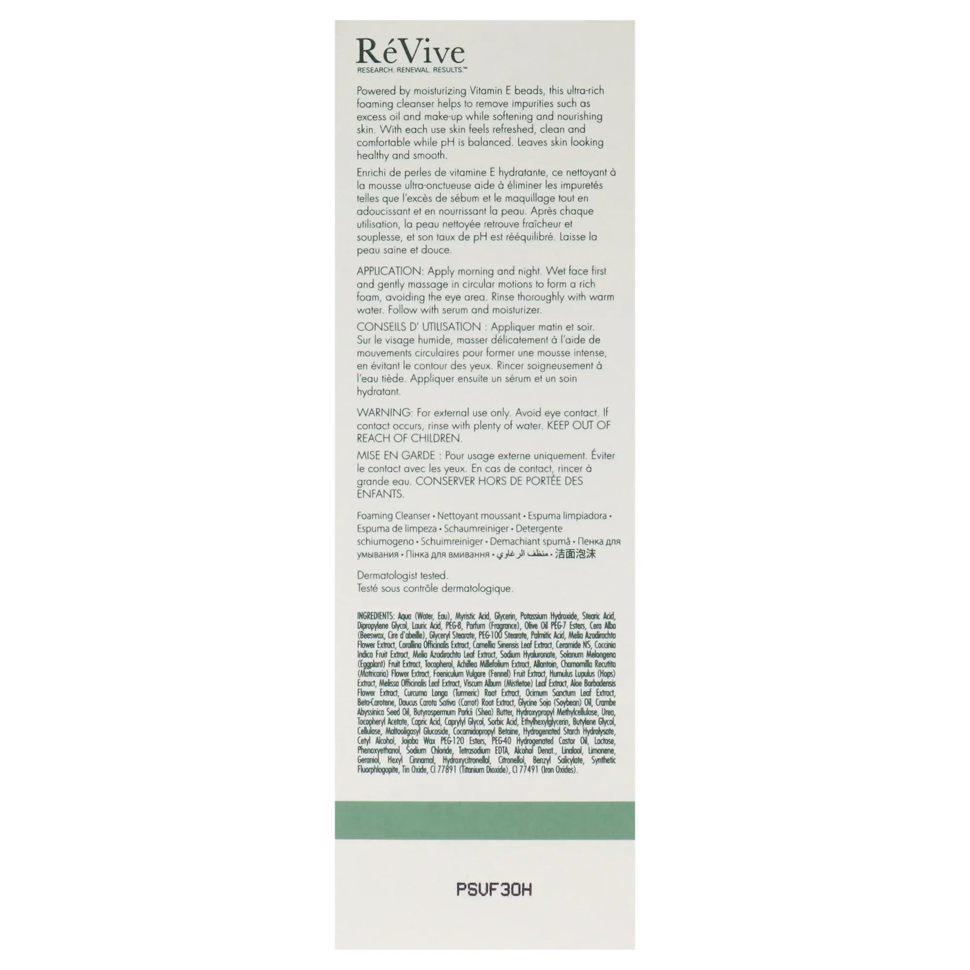 Revive Pillowing Cleanser Enriched Hydrating Wash , 4.2 oz Cleanser