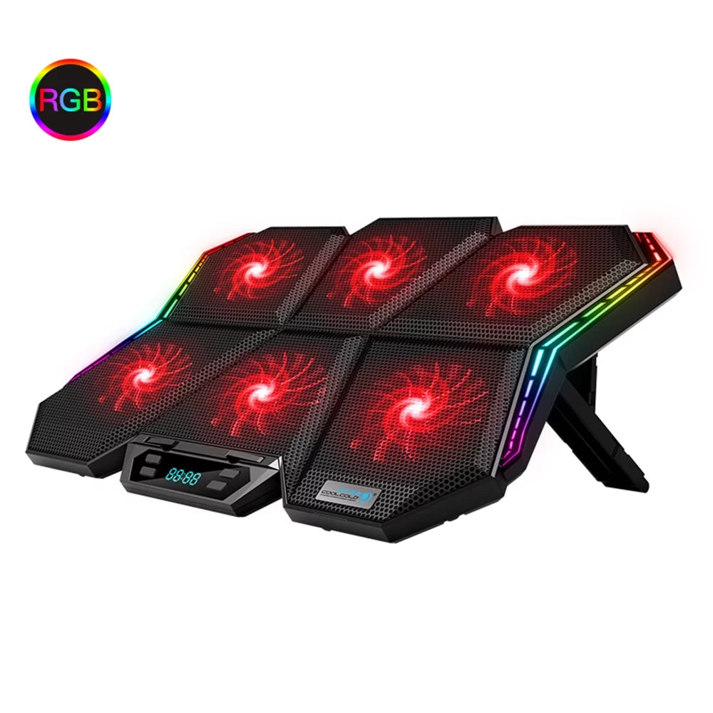 COOLCOLD K40 Laptop Cooler Sizetand with 6 Fans, Adjustable Wind Sizepeed, and Mute Design