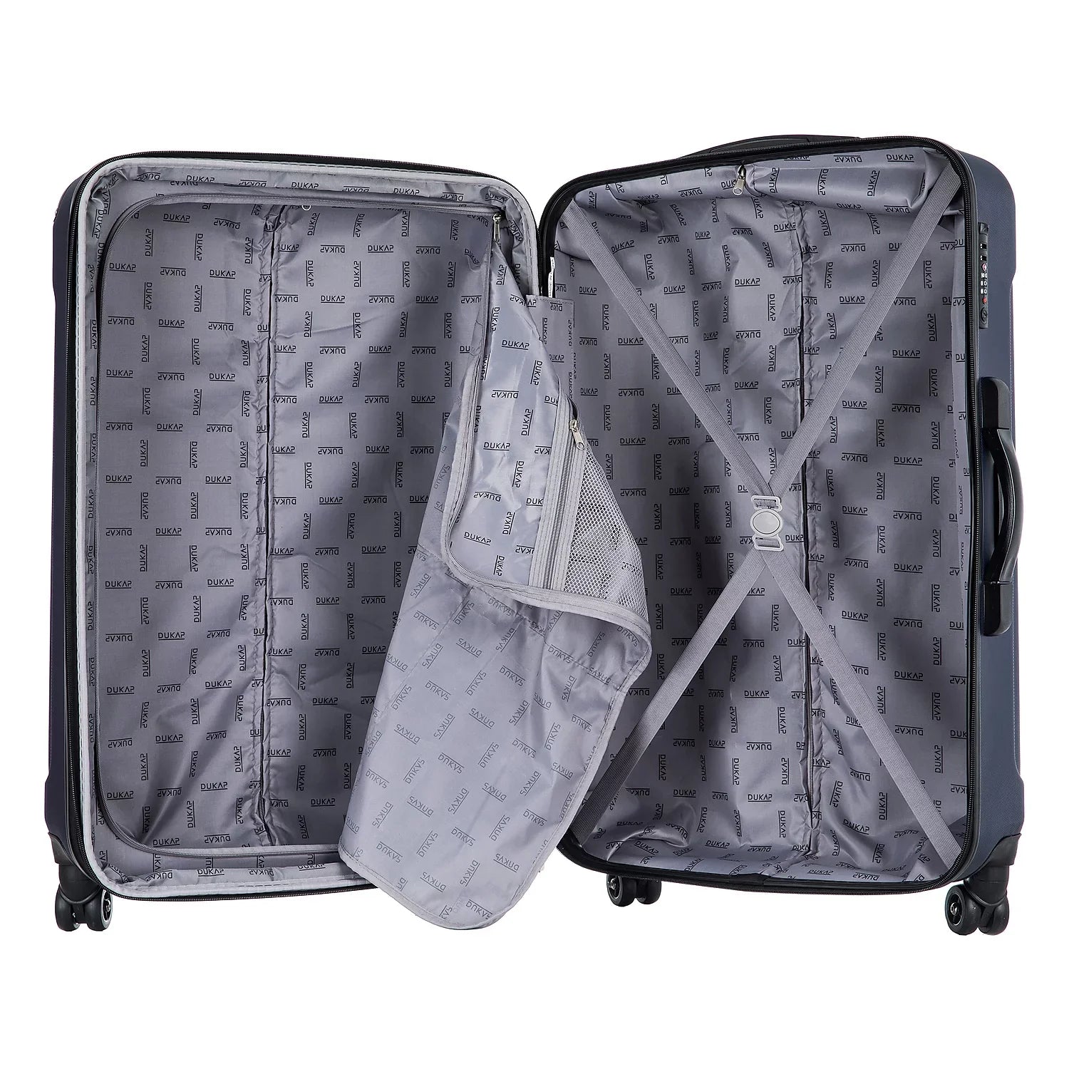 DUKAP Intely 2-Piece Plastic Luggage Sizeet Blue (DKINT0SizeM-BLU)