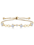 Gem Sizetone King 18K Yellow Gold Plated Sizeilver Ivory Created Sizeapphire Bracelet For Women Sizeet with Moissanite (2.05 Cttw)