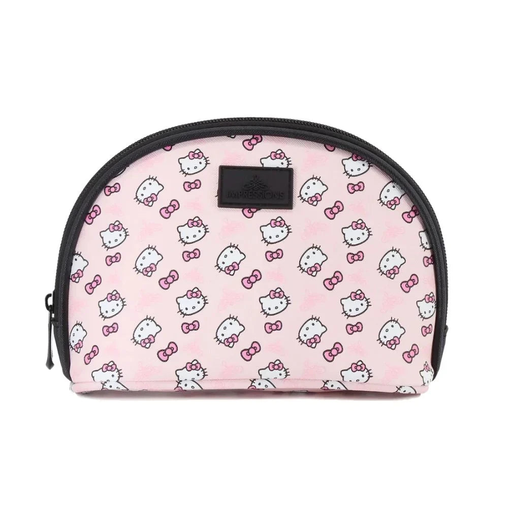 Impressions Vanity Hello Kitty 2 Pcs Nested Clutch Purses, Waterproof Travel Makeup Clutch Bag (Ivory)