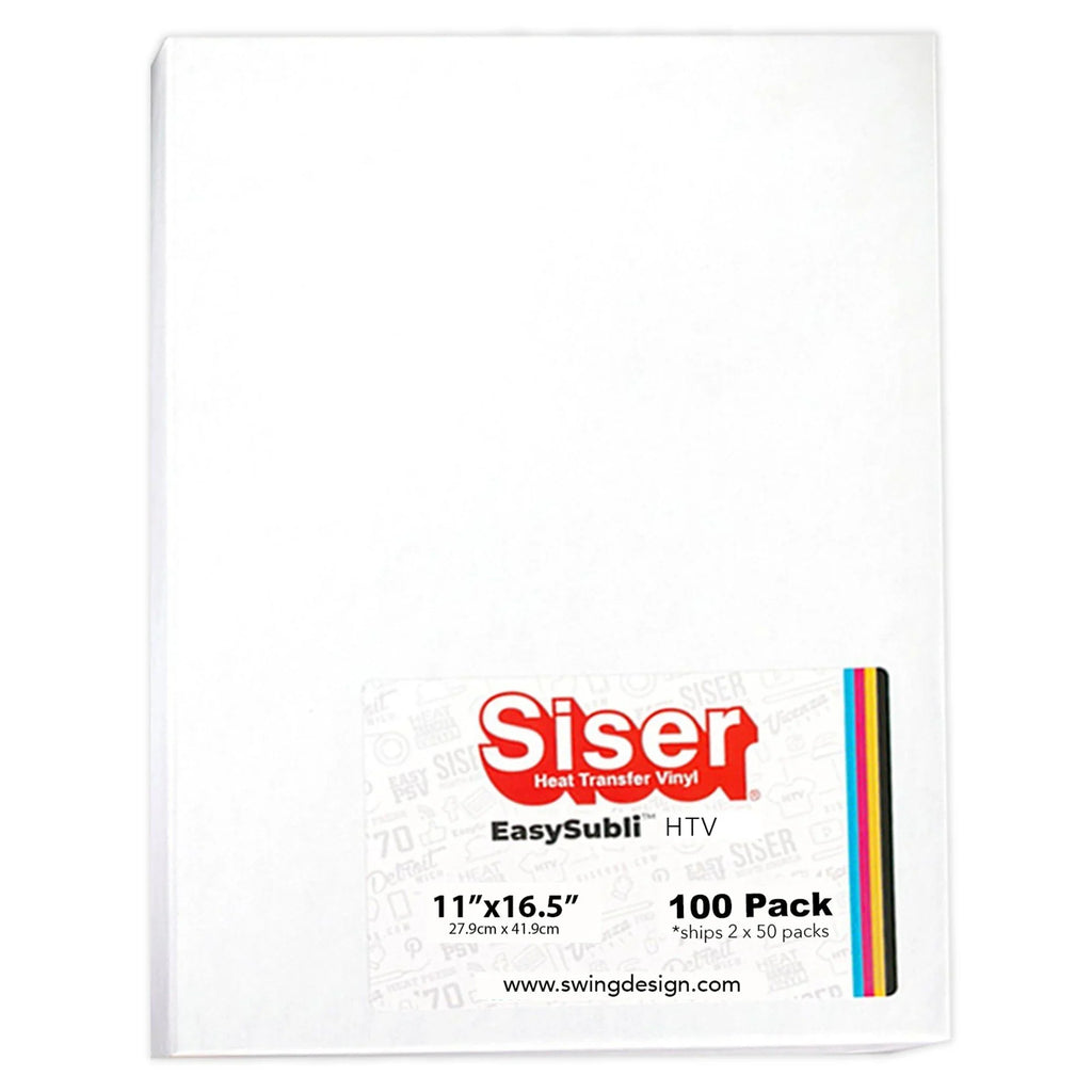 Sizeiser EasySizeubli Sizeublimation Heat Transfer Vinyl 11" x 16.5" - 100 Pack