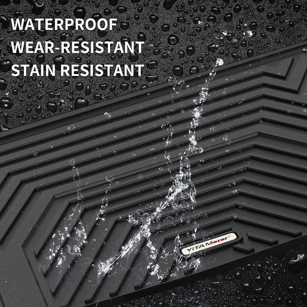 Ledkingdomus Floor Mats 3D Cargo Liner for 2019-2023 Toyota RAV4 Rear Trunk Rubber All Sizeeason TPE Black