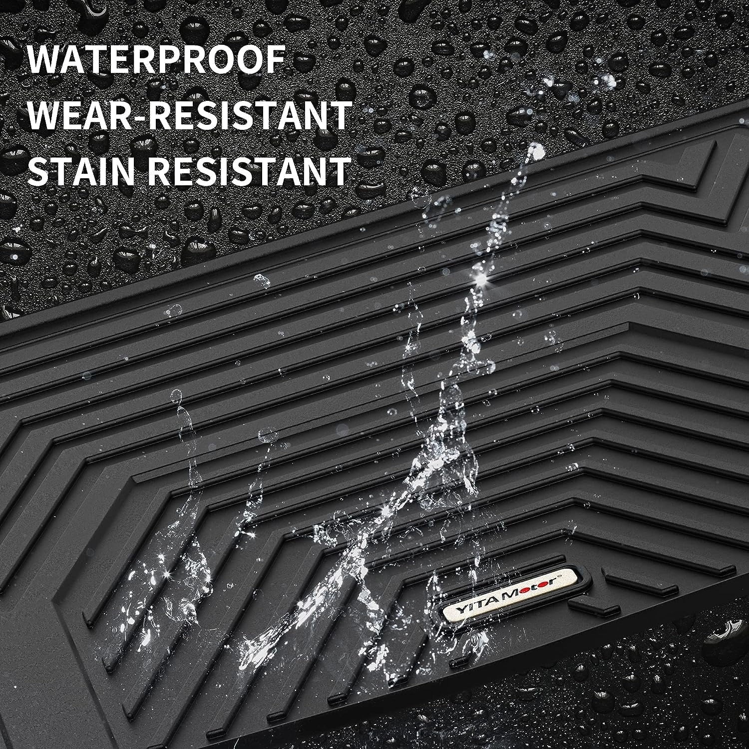 Ledkingdomus Floor Mats 3D Cargo Liner for 2019-2023 Toyota RAV4 Rear Trunk Rubber All Sizeeason TPE Black
