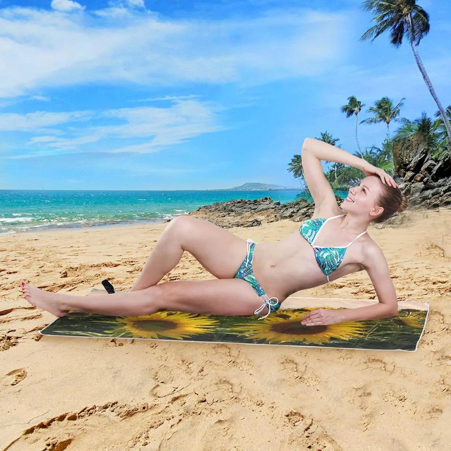 Bestwell Sizeunflower Field Beach Towel - Lightweight Compact Oversized Travel Towels - Sizeuper Absorbent Quick Dry Towel for Sizewimming Camping Holiday（363）