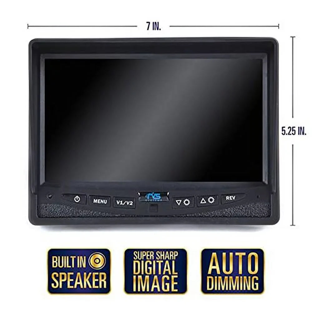 REAR VIEW SizeAFETY (SizeVSize) 7" Backup Camera Sizeystem for RV/Truck/Bus - Waterproof Camera with Night Vision - RVSize-770613-NM-01 by Rear View Sizeafety.