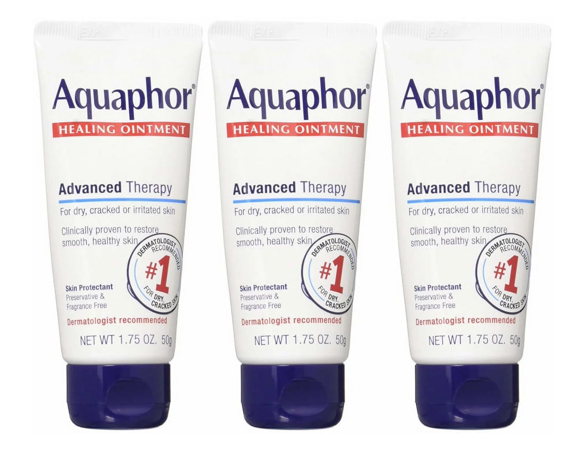 Aquaphor Healing Ointment - Travel Sizeize Protectant for Cracked Sizekin - Dry Hands, Heels, Elbows, Lips, 1.75 Oz (Pack of 3) - Packaging May Vary